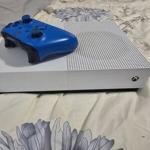 White and Blue Gaming Console